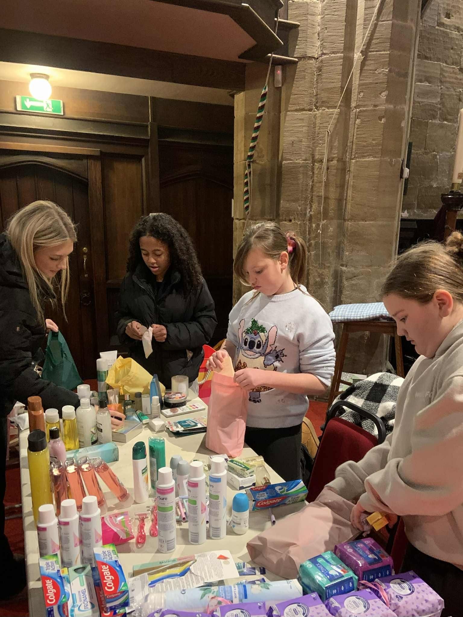 God Squad making care baskets